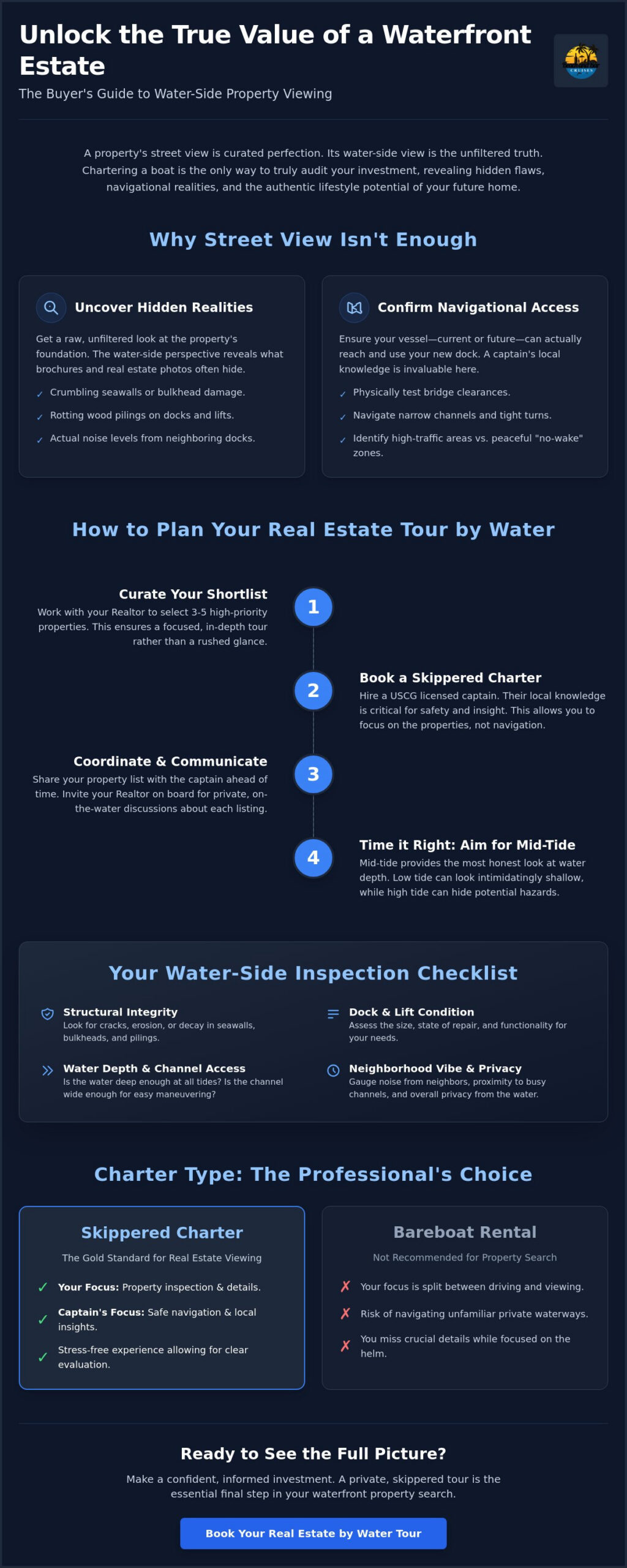 How to Charter a Boat for Real Estate Viewing: The Buyer’s Guide for 2026